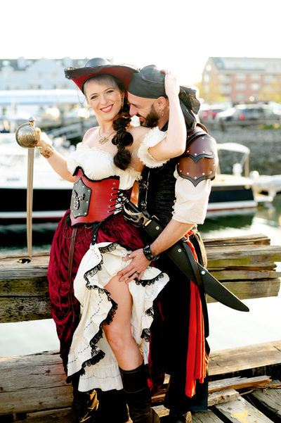 pirate themed anniversary session in portland, maine
