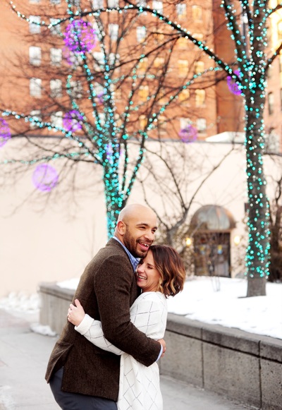 winter engagement photos in old port