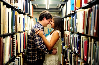 library engagement session in maine