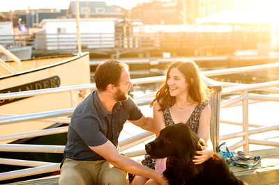 sunset engagement photos with your dog